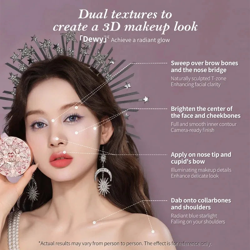 Flower Knows Little Angel Highlighter Palette | 8g Glow Powder Highlighter Palette QXL