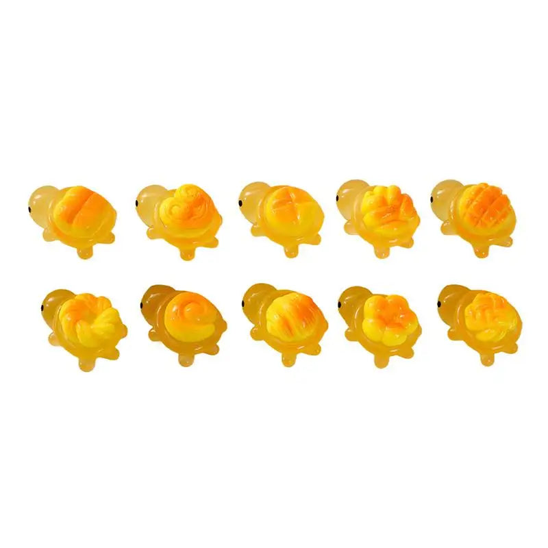 10-Pack Glow-in-the-Dark Mini Turtle Resin Garden Ornaments Miniature Garden Ornaments QXL StyleB