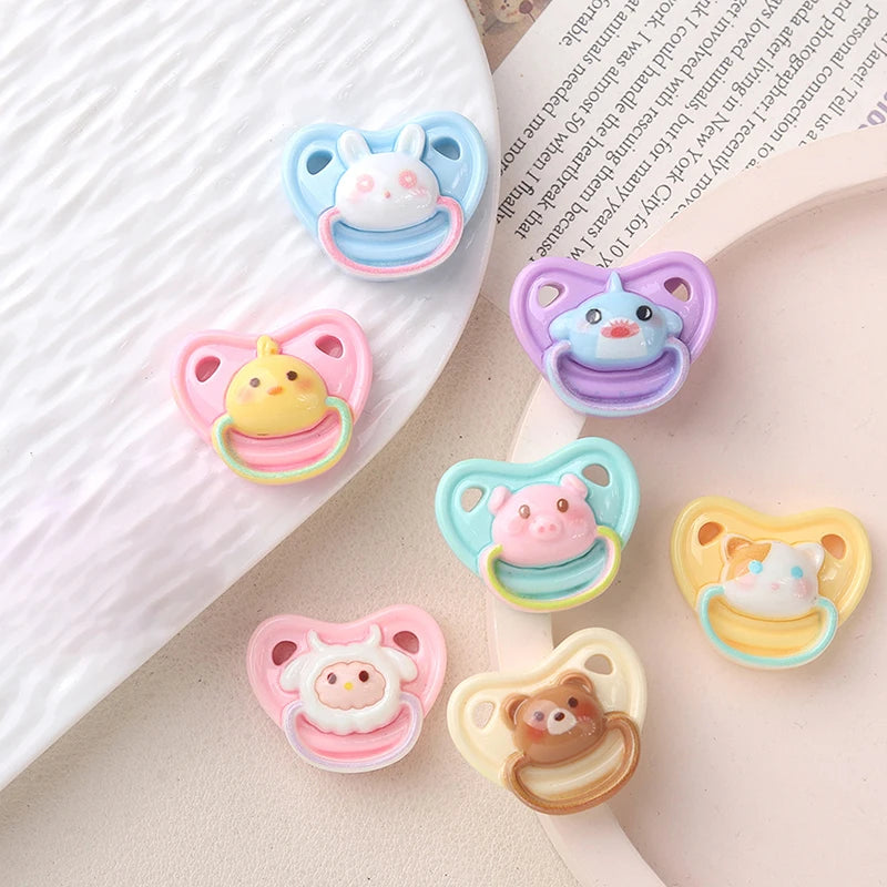 10-Pack Mini Resin Doll Pacifiers for OB11, BJD & Dollhouse Doll Accessories QXL