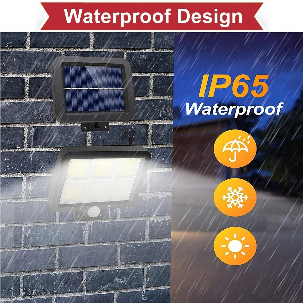 Solar Motion Sensor Wall Light 72/100 COB | Remote Control Solar Wall Light QXL