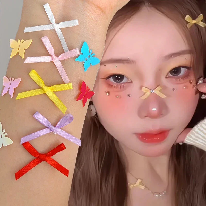 3D Crystal Diamond Face Stickers | Bow & Rose Body Gems Face & Body Stickers QXL