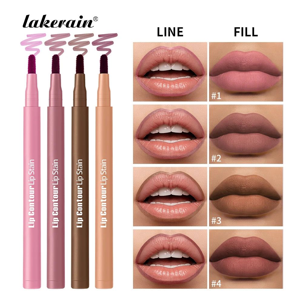 2-in-1 Dual-Sided Lip Liner & Stain Pencil | Ultra-Pigmented Lip Liner Pencil QXL