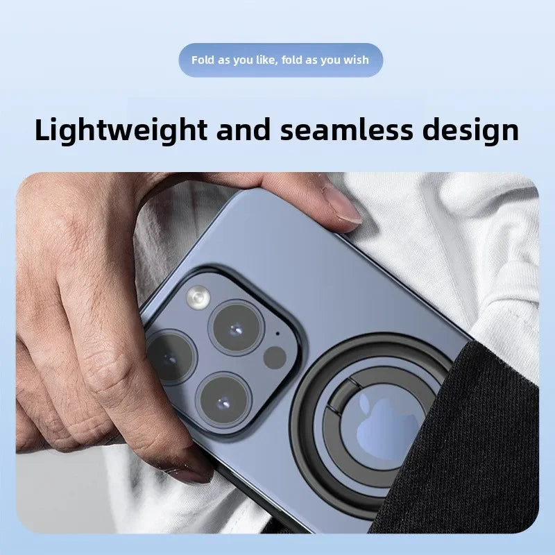 Aluminum Alloy Magnetic Phone Stand | Rotating Folding Tripod Magnetic Phone Stand QXL