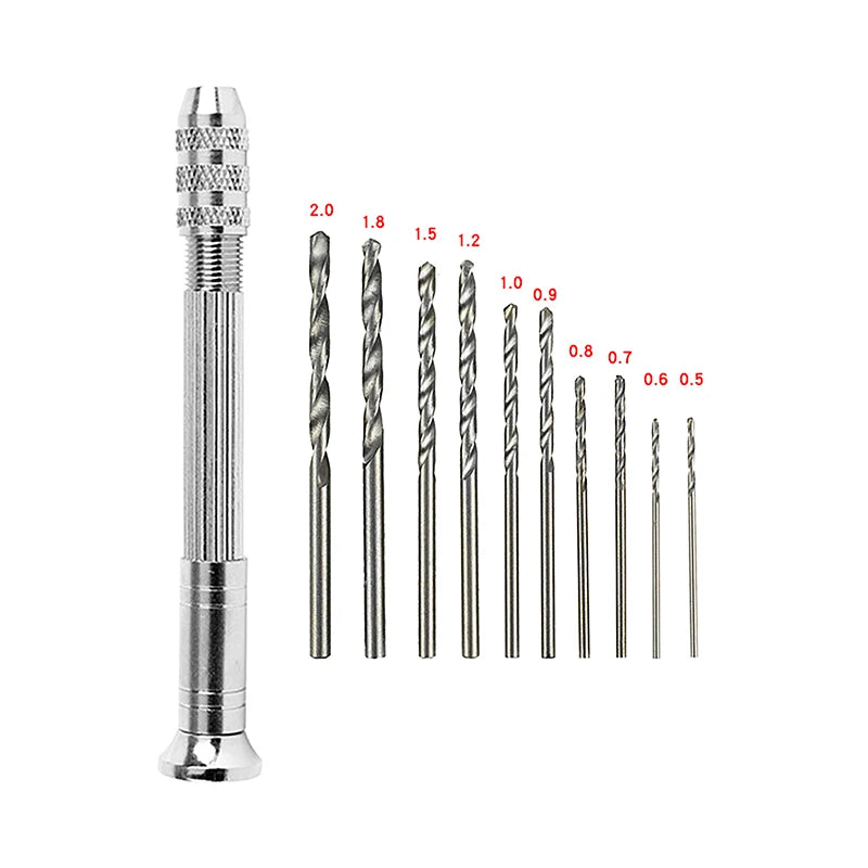 Mini Hand Drill Set | Twist Drill Bits & Pin Vice Tool Manual Hand Drill QXL