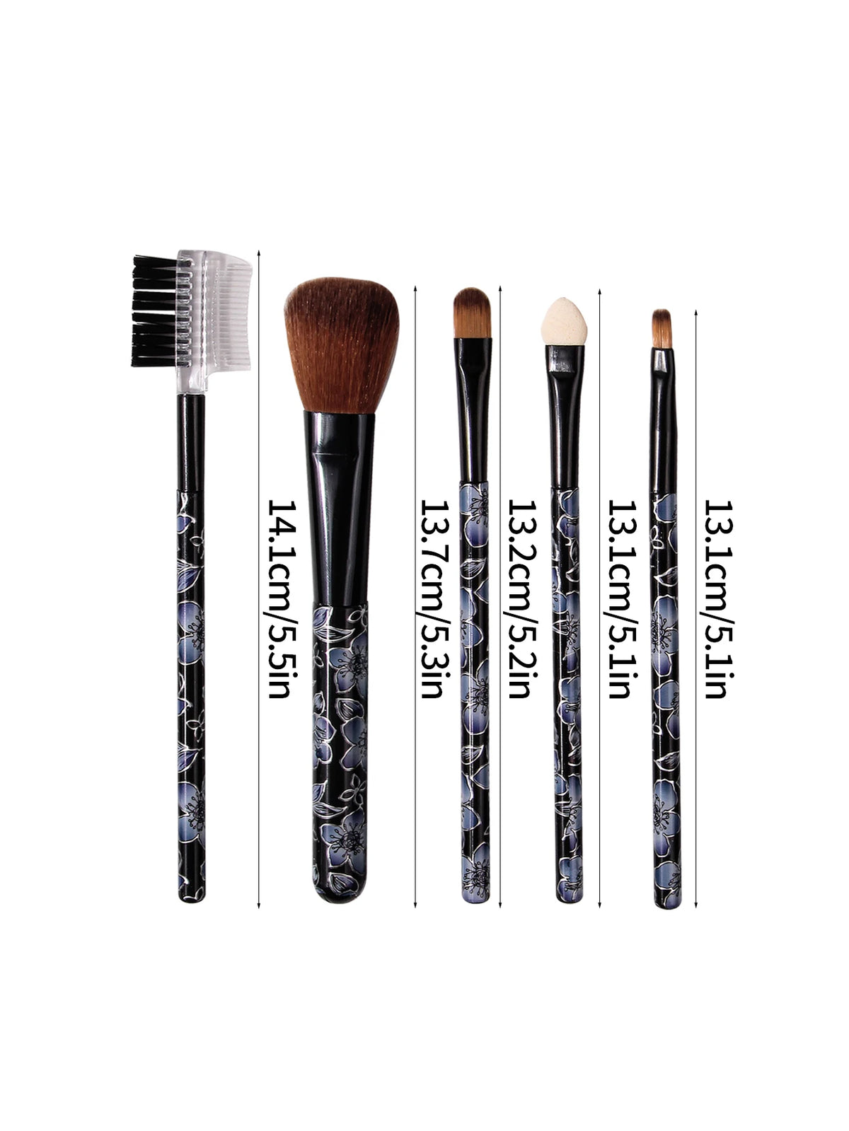 KOSSHOW 10-Pc Blue Leopard Makeup Brush Set | Kabuki & Powder Makeup Brush Set QXL