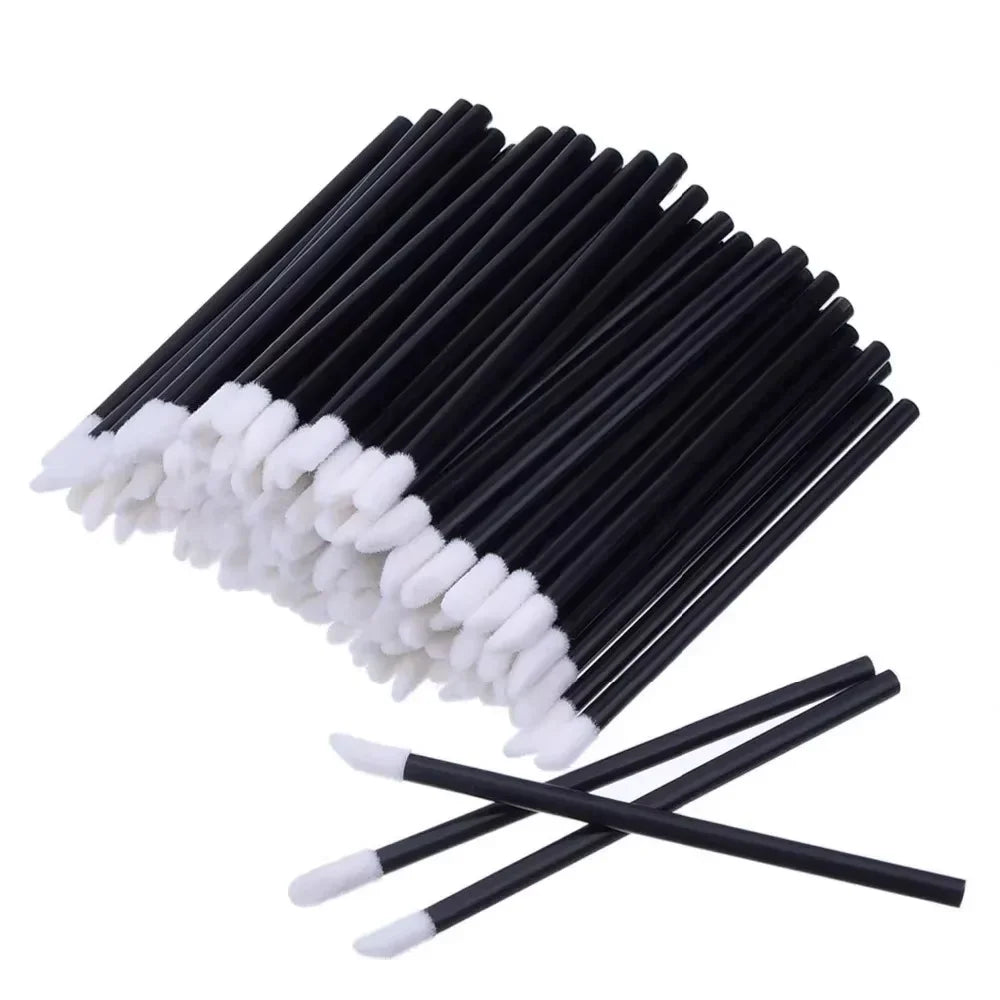 50/100-Pack Disposable Lip Brushes & Lash Microbrush Set Disposable Makeup Brushes QXL