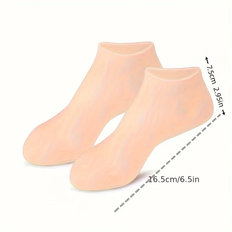 2-Pack Silicone Gel Socks for Dry Cracked Feet | Moisturizing Moisturizing Foot Socks QXL