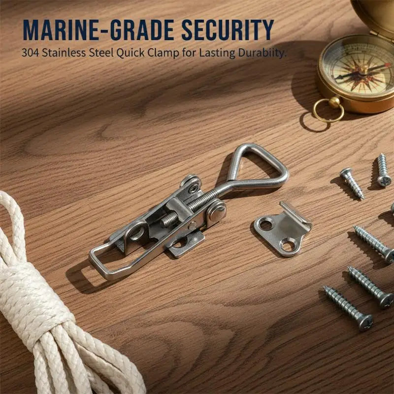 304 Stainless Steel Marine Hasp Latch | Boat Deck Locker Lock Marine Hasp Latch QXL