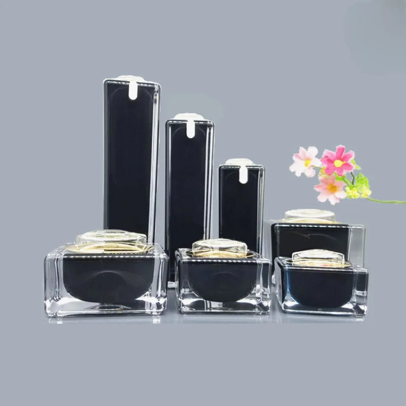 Square Acrylic Pump Bottle 30/50/100ml | Refillable Travel Refillable Pump Bottle QXL