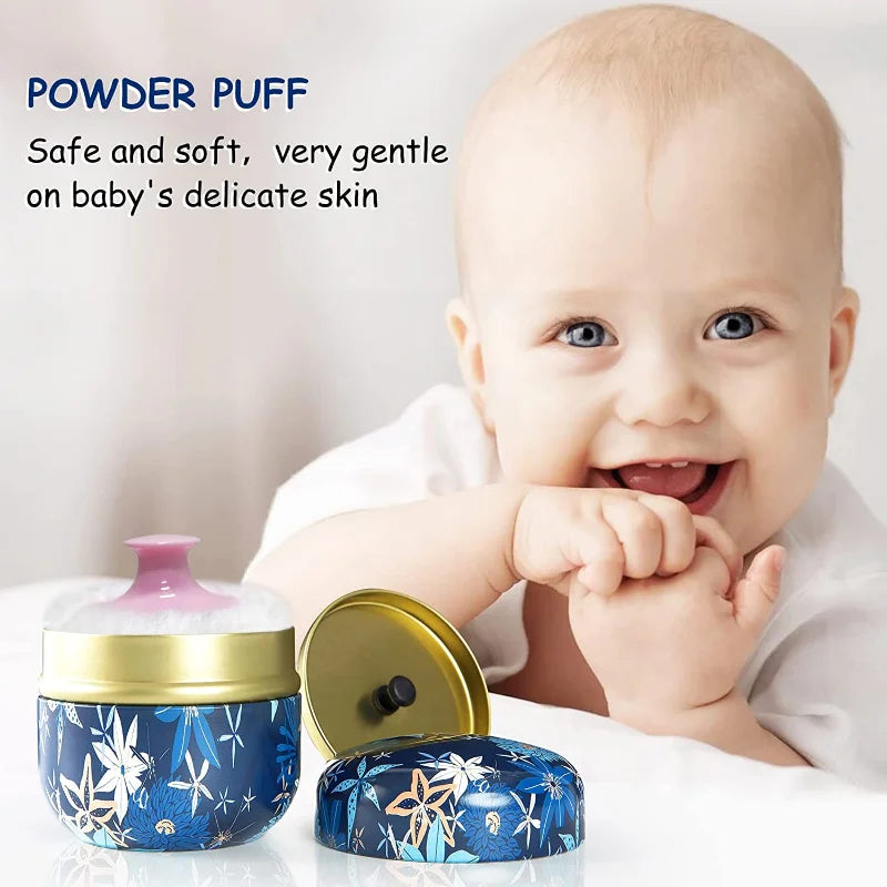 Tinplate Powder Puff Container Jar – Baby & Women 50g Powder Puff Container QXL