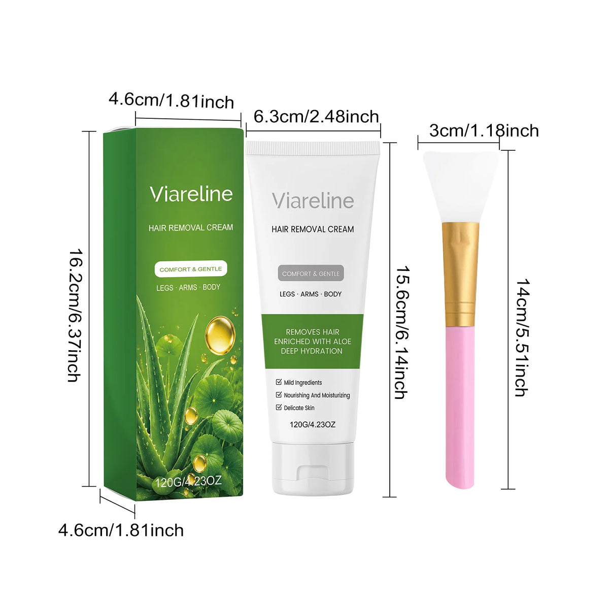 Moisturizing Body Hair Removal Cream | Gentle & Hydrating Hair Removal Cream QXL