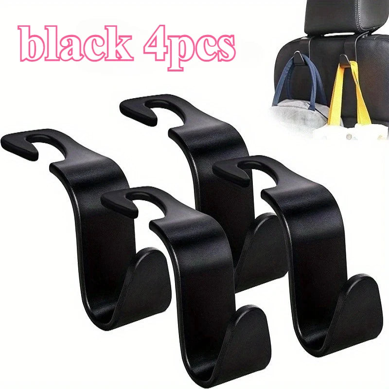 Car Headrest Hooks – Multi-Function Rear Seat Hangers 2/4 Pack Car Seat Hooks QXL black 4pcs