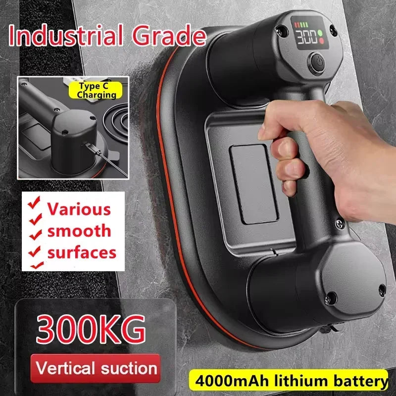 Electric Vacuum Suction Cup 300KG | Glass & Tile Lifter Vacuum Lifting Tool QXL Type C - USB cable 300kg