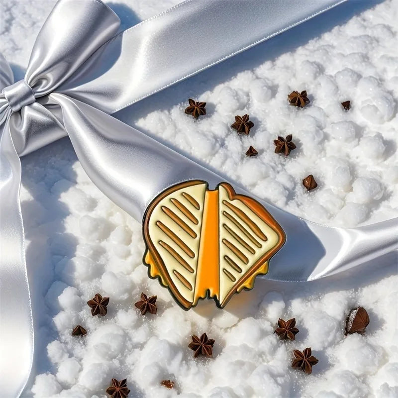 2-Pack Grilled Cheese Enamel Pins | Cartoon Food Brooch Set Enamel Brooch Pin QXL