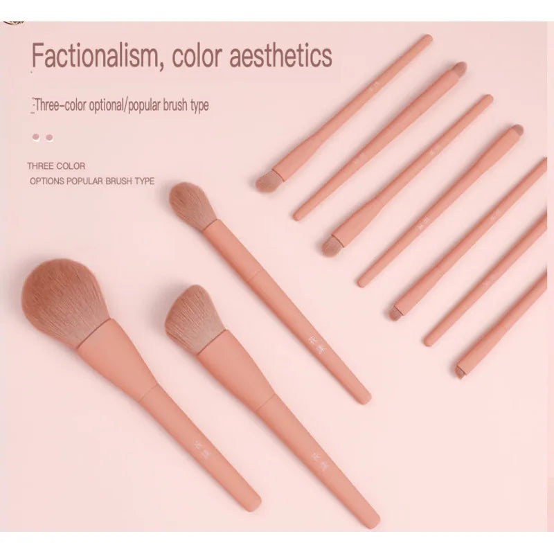10-Piece Rainbow Makeup Brush Set | Soft Bristles & Storage Makeup Brush Set QXL