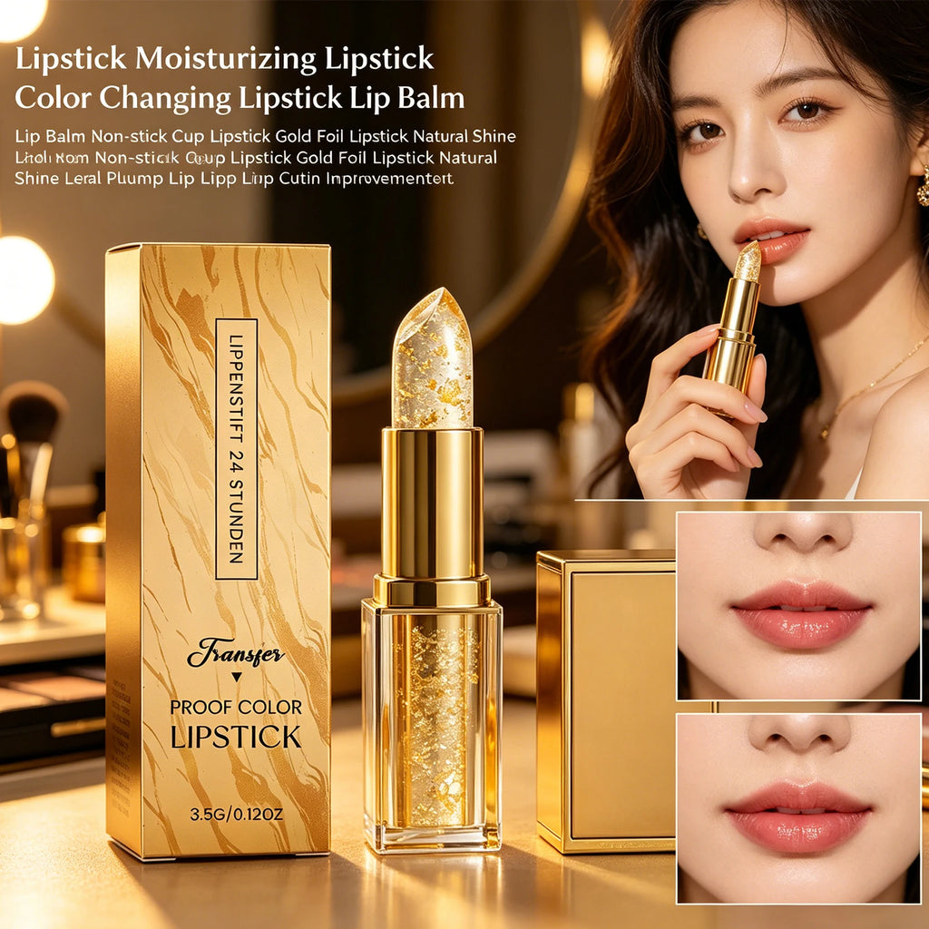 Gold Foil Color-Changing Lip Balm | Hydrating & Plumping Color-Changing Lip Balm QXL