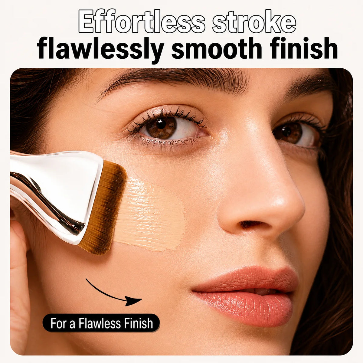 LUXEBLEND Tongue-Shaped Foundation Brush – Ultra-Thin Flat Foundation Brush QXL