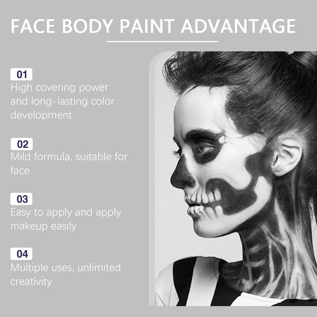 Halloween Face & Body Paint Set White & Black | Eelhope Face & Body Paint QXL