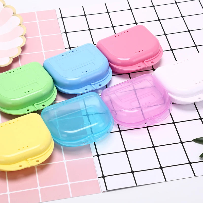Mini Denture & Retainer Storage Box | Plastic Dental Case Denture Storage Case QXL