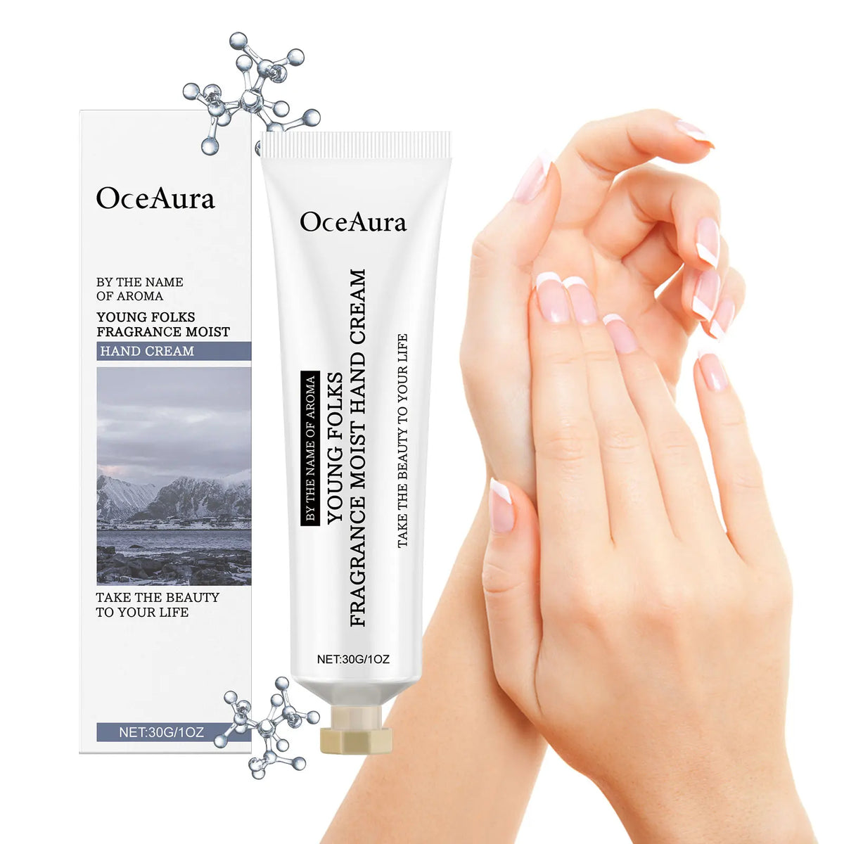 OceAura Hyaluronic Acid Hand Cream | Avocado Oil & Shea 30g Hand Cream QXL