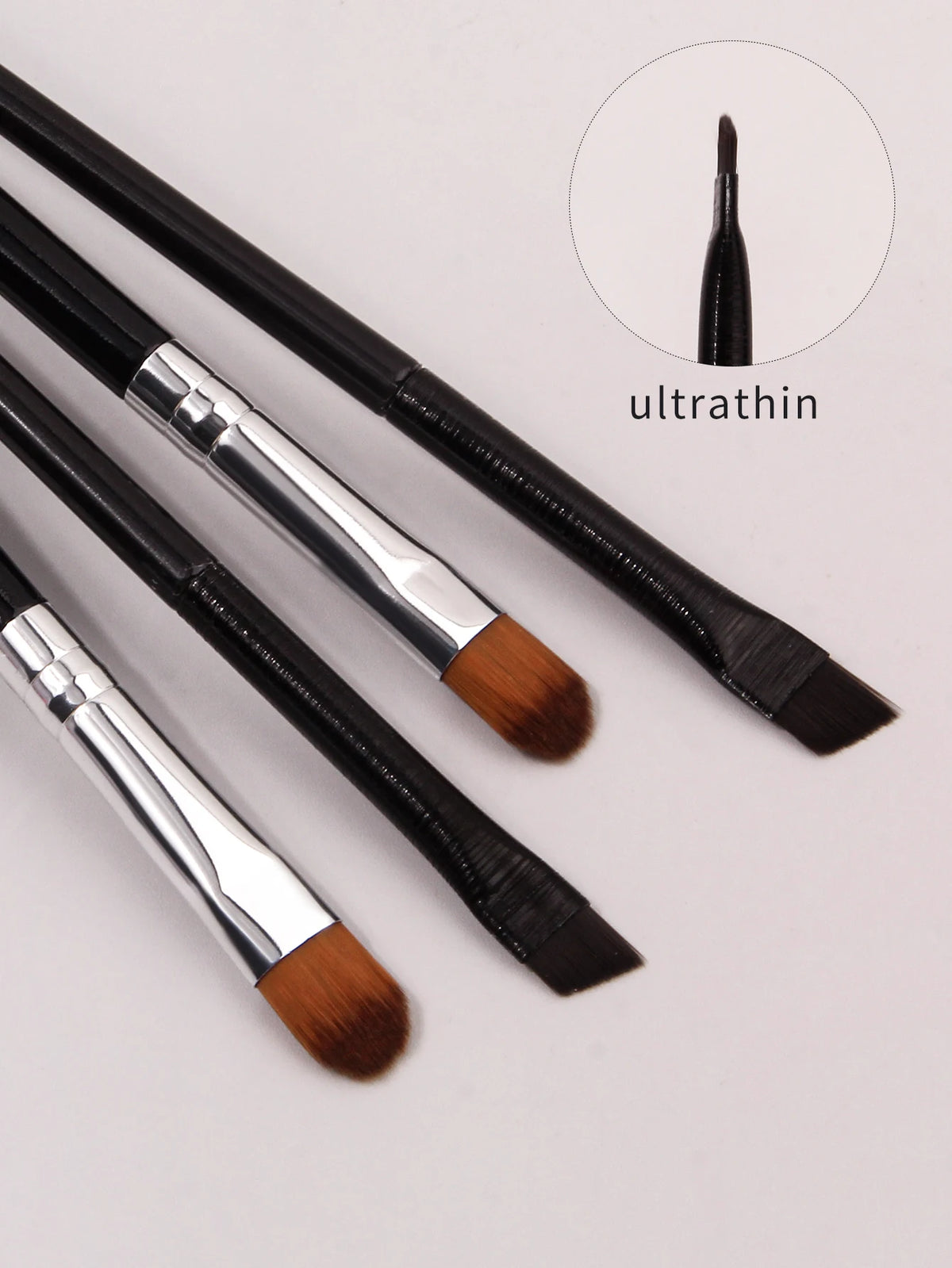 KOSSHOW 4-Pc Long Handle Eye Detail Brush Set | Nylon Bristles Eye Makeup Brush Set QXL