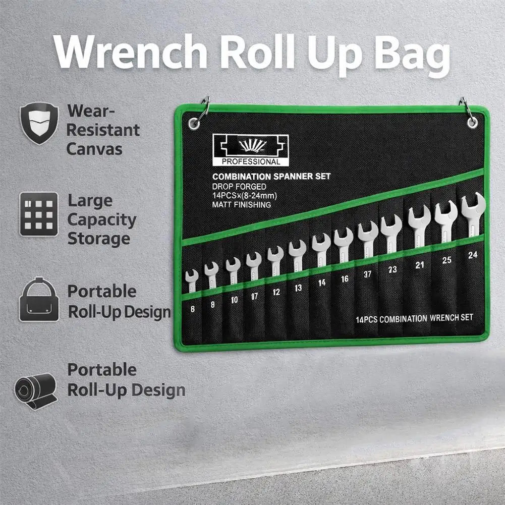 16-Pocket Wrench Organizer Pouch | Hand Tool Storage Bag Tool Storage Bag QXL