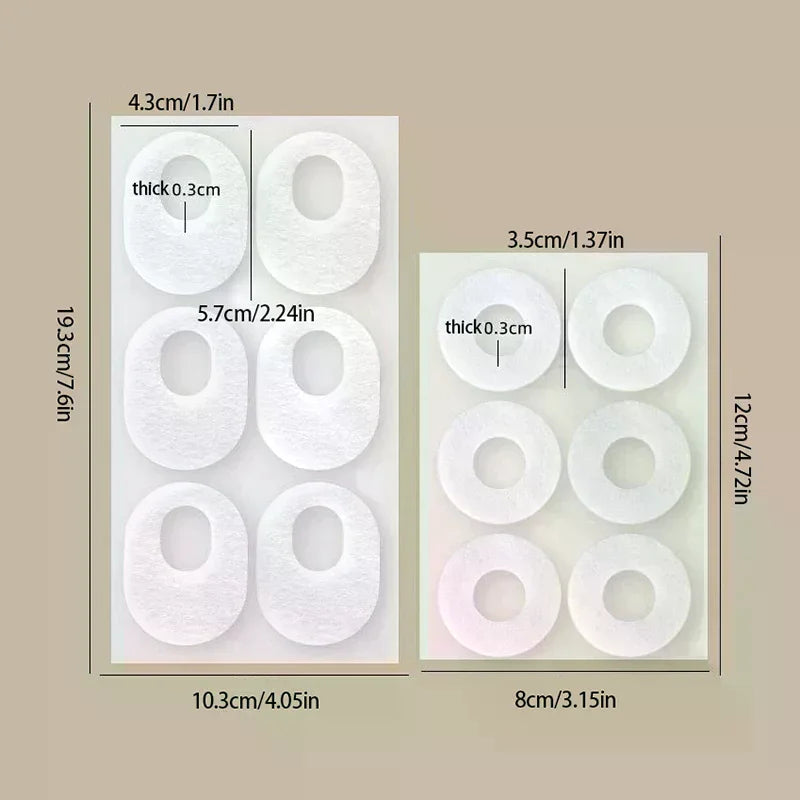 6-Pack Foam Foot Corn Cushion Pads | Self-Adhesive Round & Oval Foot Corn Cushion Pads QXL