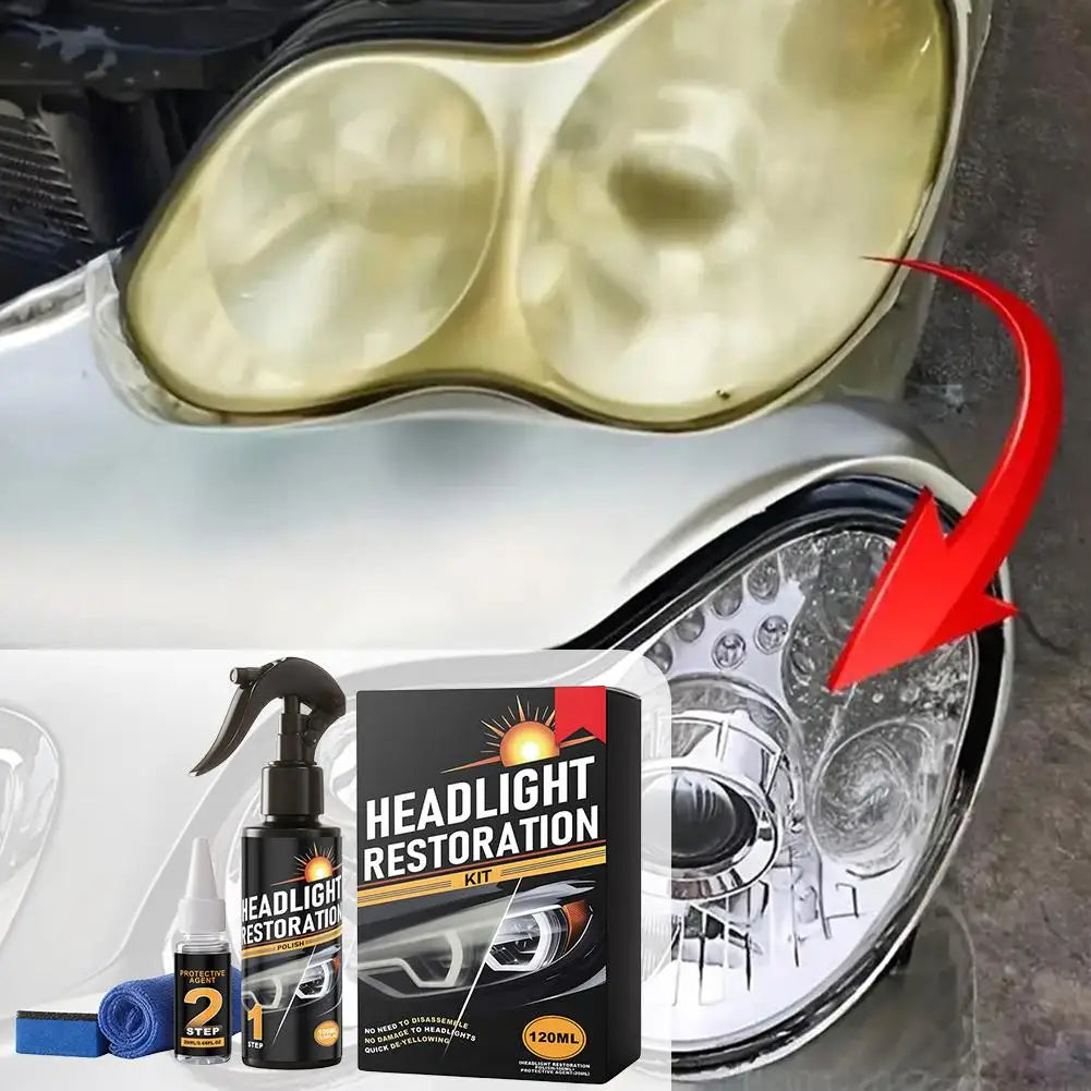 Car Headlight Restoration Kit – Polish & UV Protection Headlight Restoration Kit QXL