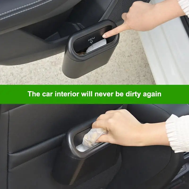 Car Trash Can with Lid – Portable Leak-Proof Vehicle Bin Car Trash Can QXL