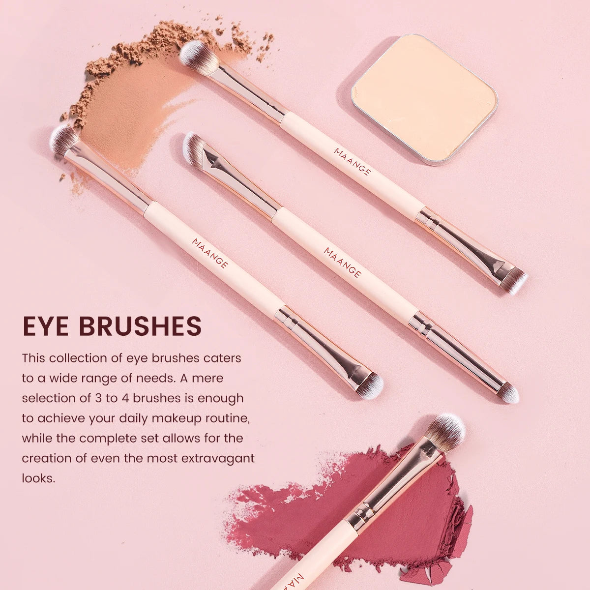 MAANGE 5-Pc Double-Ended Eye Makeup Brush Set – Soft Synthetic Eye Makeup Brush Set QXL