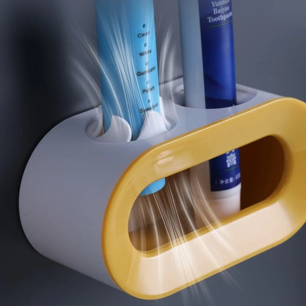 No-Drill Wall Mount Toothbrush Holder – Couple Set Toothbrush Wall Holder QXL