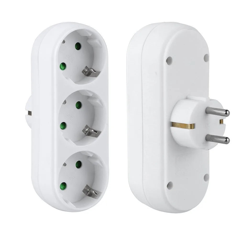 EU Plug 1-to-3 Way Power Adapter | European Outlet Extender Power Outlet Adapter QXL