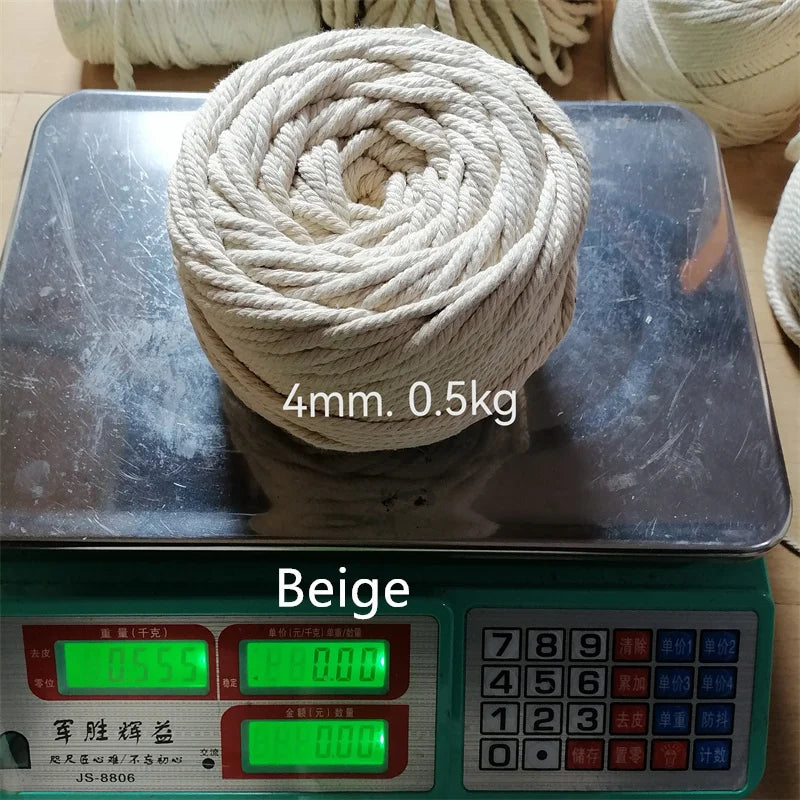 100% Pure Cotton Rope 1–6mm | Natural Macramé & Craft Cord Cotton Craft Cord QXL Y15 China Mainland