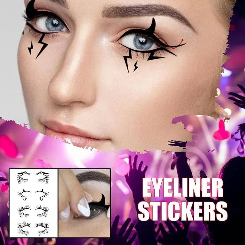 Halloween Eye Makeup Stickers | Waterproof Temporary Tattoos 4/8pc Eye Makeup Stickers QXL