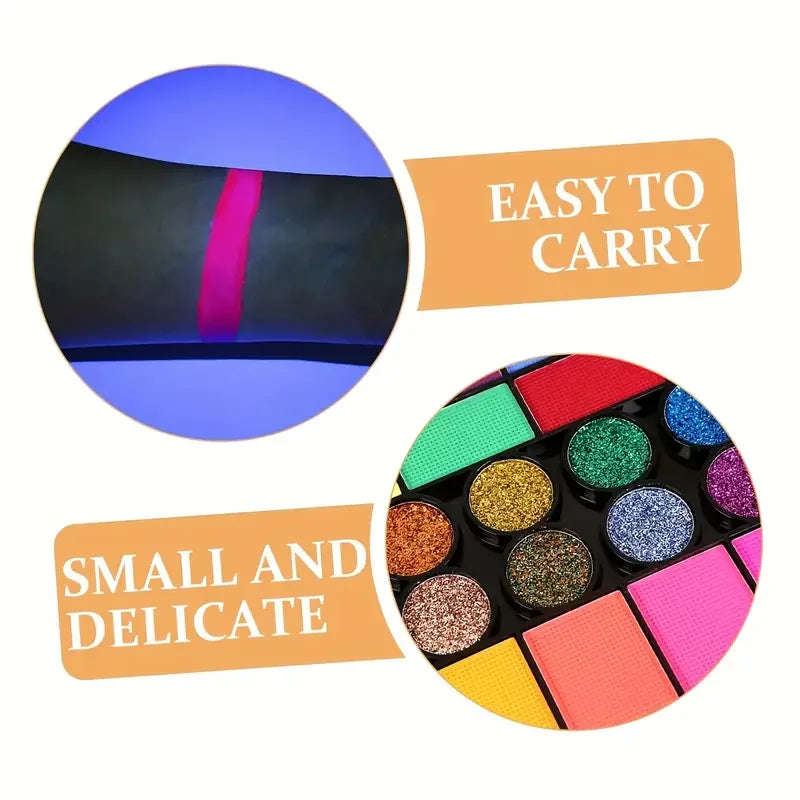 VERONNI 42-Color UV Neon Water-Activated Face & Body Paint Set Face & Body Paint QXL