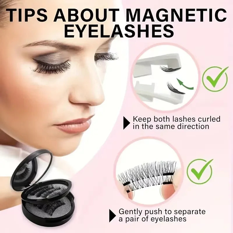 8-Piece 3D Magnetic Eyelashes Kit | Natural False Lashes Magnetic False Lashes QXL