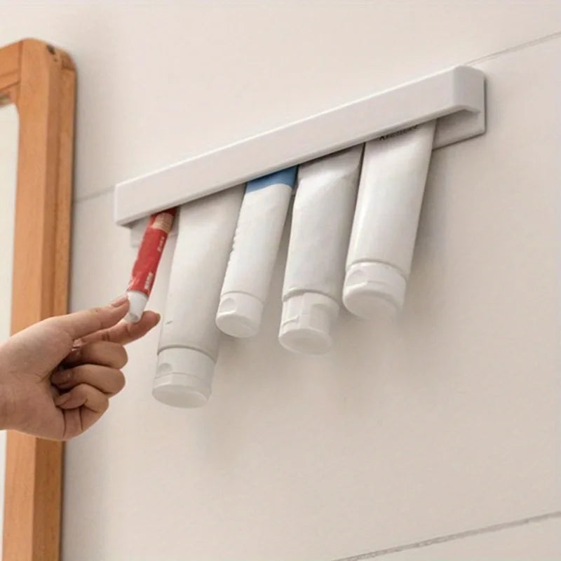 Wall-Mounted Toothpaste & Toothbrush Holder | Adhesive Rack Bathroom Organizer Rack QXL