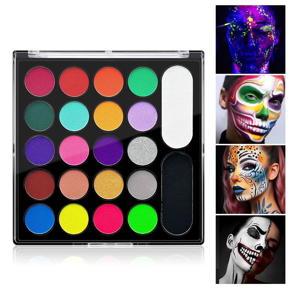 VERONNI 22-Color Face & Body Paint Kit | Halloween Cosplay Face & Body Paint Kit QXL