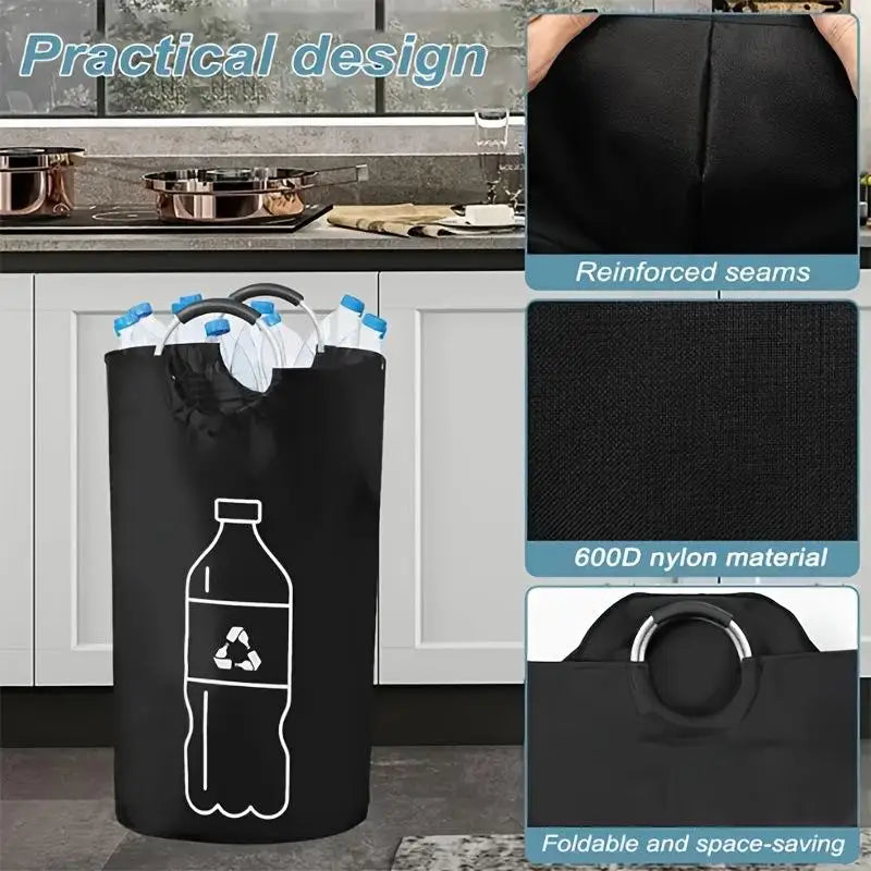 82L Foldable Recycling Bag | Large Bottle Storage Bin Recycling Storage Bag QXL