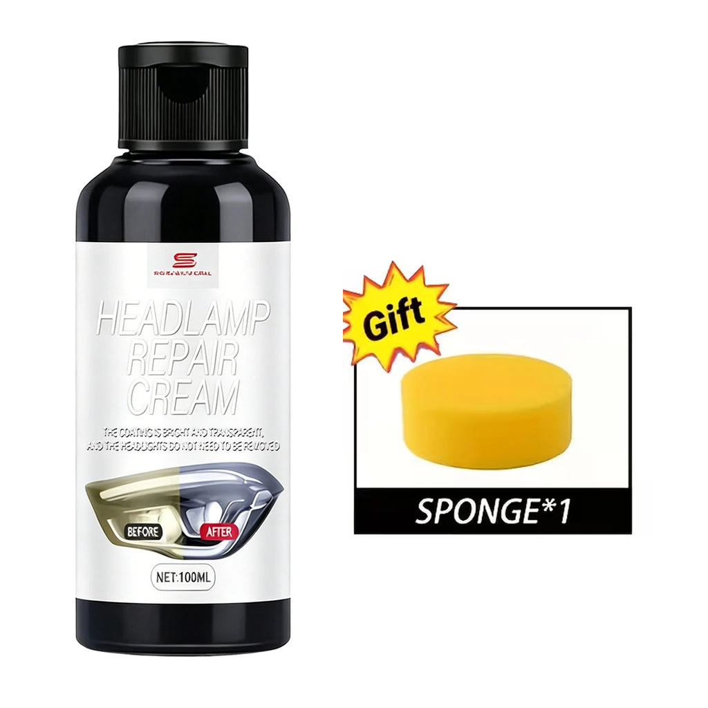 Car Headlight Restoration Cream & Applicator Sponge – Clear Coat Headlight Restoration Kit QXL Default Title