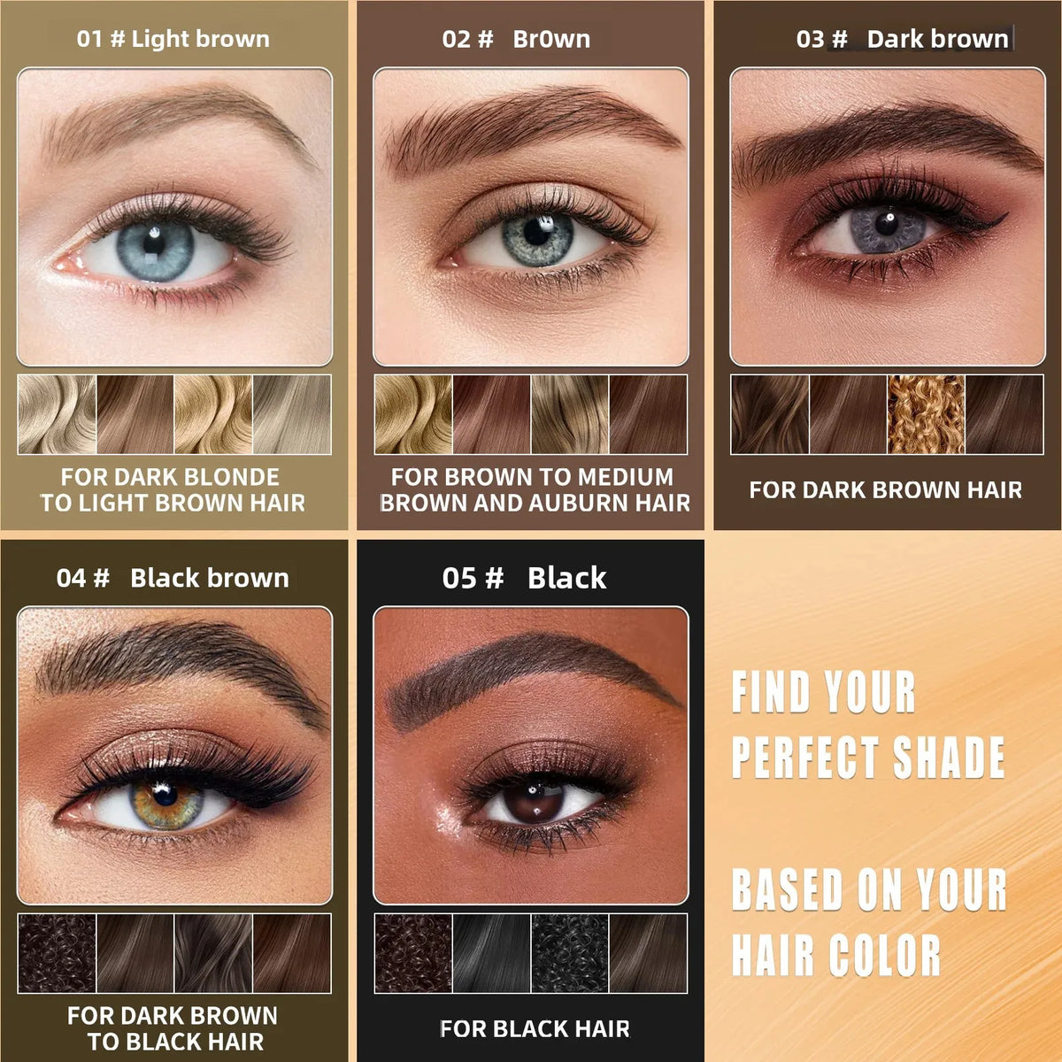 Hello Kiss 2-in-1 Four-Claw Eyebrow Pen | Waterproof Liquid Liquid Eyebrow Pen QXL