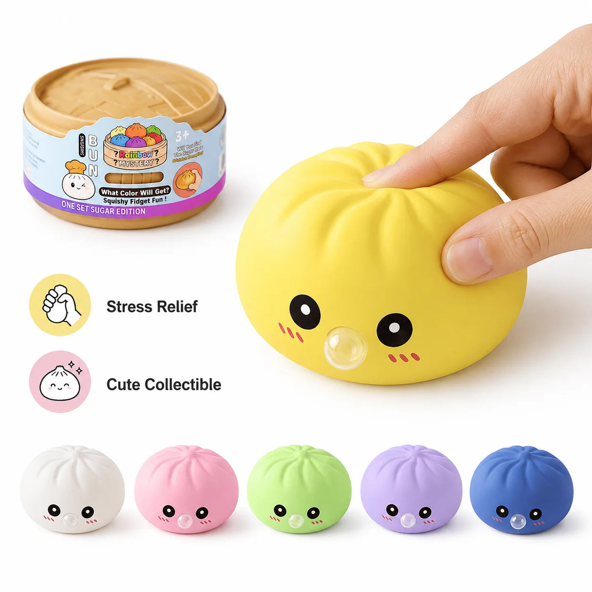 Bubble Blowing Dumpling Squeeze Toy | Soft PVC Sensory Fidget Fidget Squeeze Toy QXL