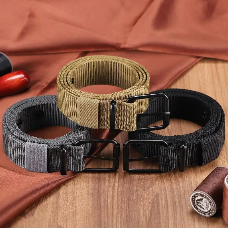Unisex Canvas Eyelet Belt | Pin Buckle Jeans & Outdoor Belt Canvas Pin Buckle Belt QXL