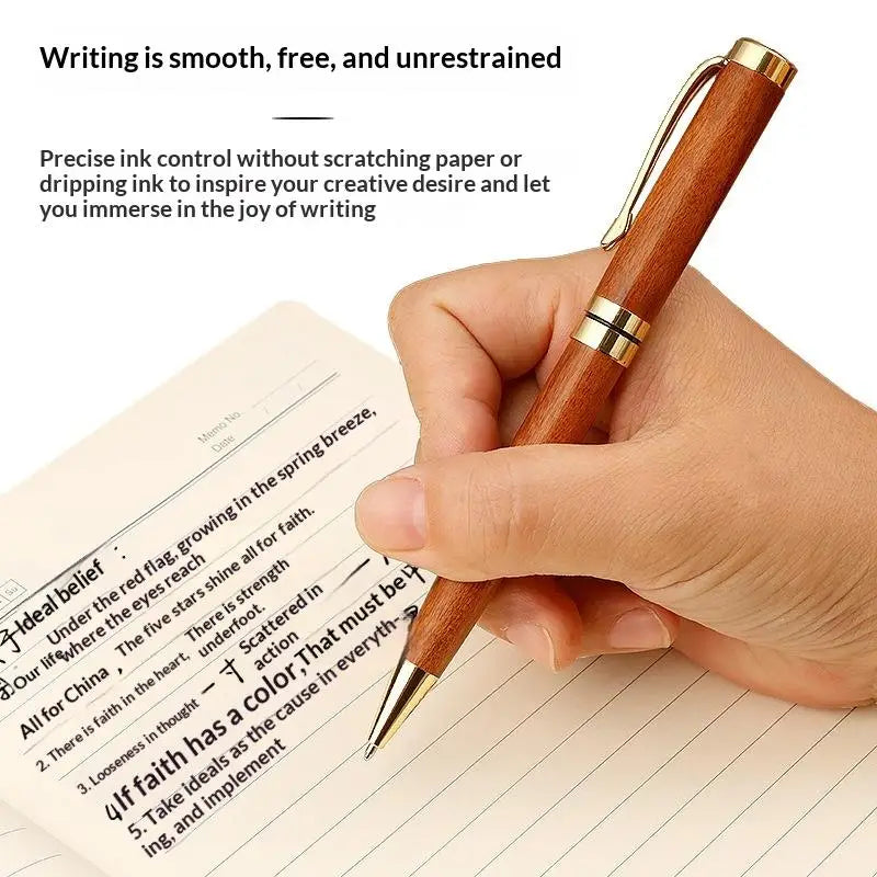 Metal Sandalwood Rotating Ballpoint Pen | Luxury Gift Luxury Ballpoint Pen QXL