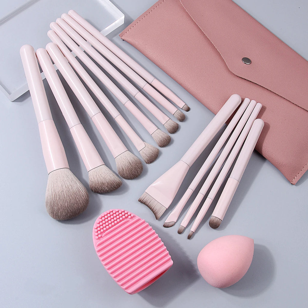16-Pc Professional Makeup Brush Kit with Bag, Sponge & Cleaner Makeup Brush Set QXL