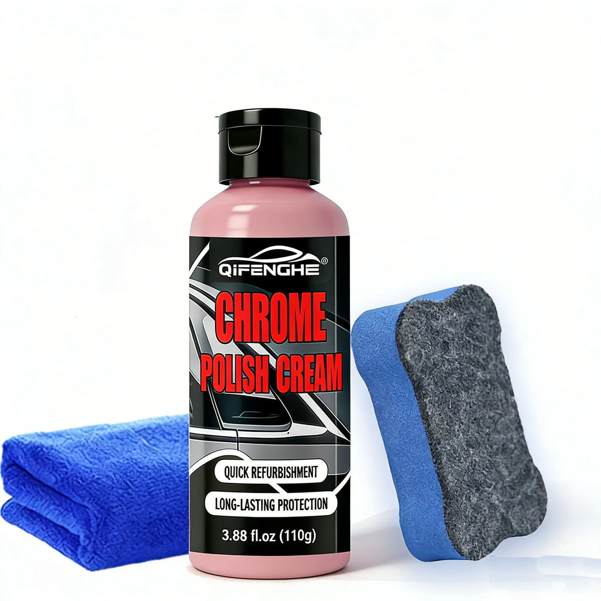 Car Chrome Polish Cream | Restore Shine & Protect Trim Chrome Polish Cream QXL