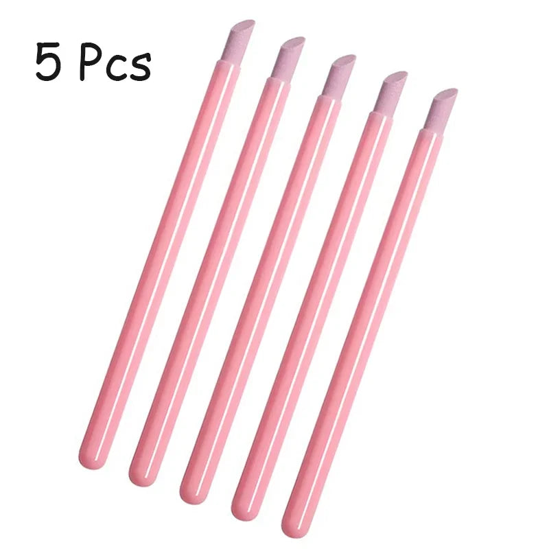 Quartz Cuticle Grinding Pen | Manicure Stick 1–5 Pc Set Cuticle Grinding Pen QXL Pink-5Pcs