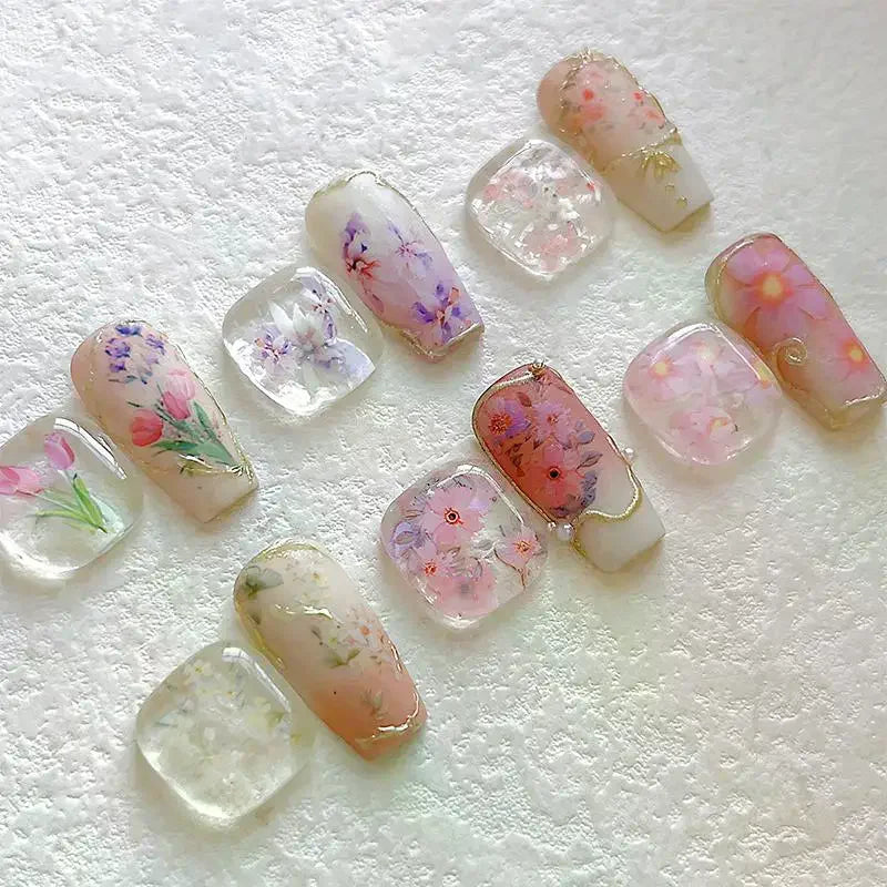 10-Roll Floral Nail Transfer Foils | Rose Butterfly Designs Nail Transfer Foils QXL