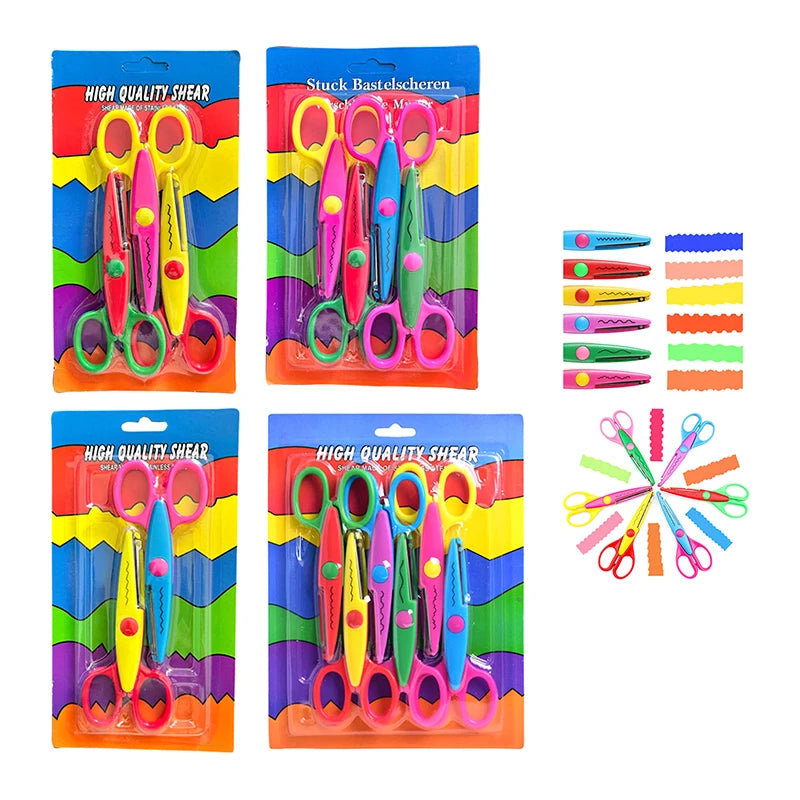 6-Piece Decorative Edge Scissors Set | Wavy DIY Craft Cuts Decorative Craft Scissors QXL