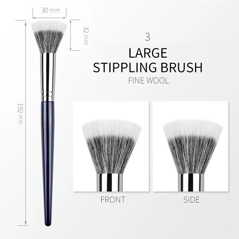 Ombré Galaxy Goat Hair Bronzer Blending Brush | Deep Blue Makeup Blending Brush QXL 003
